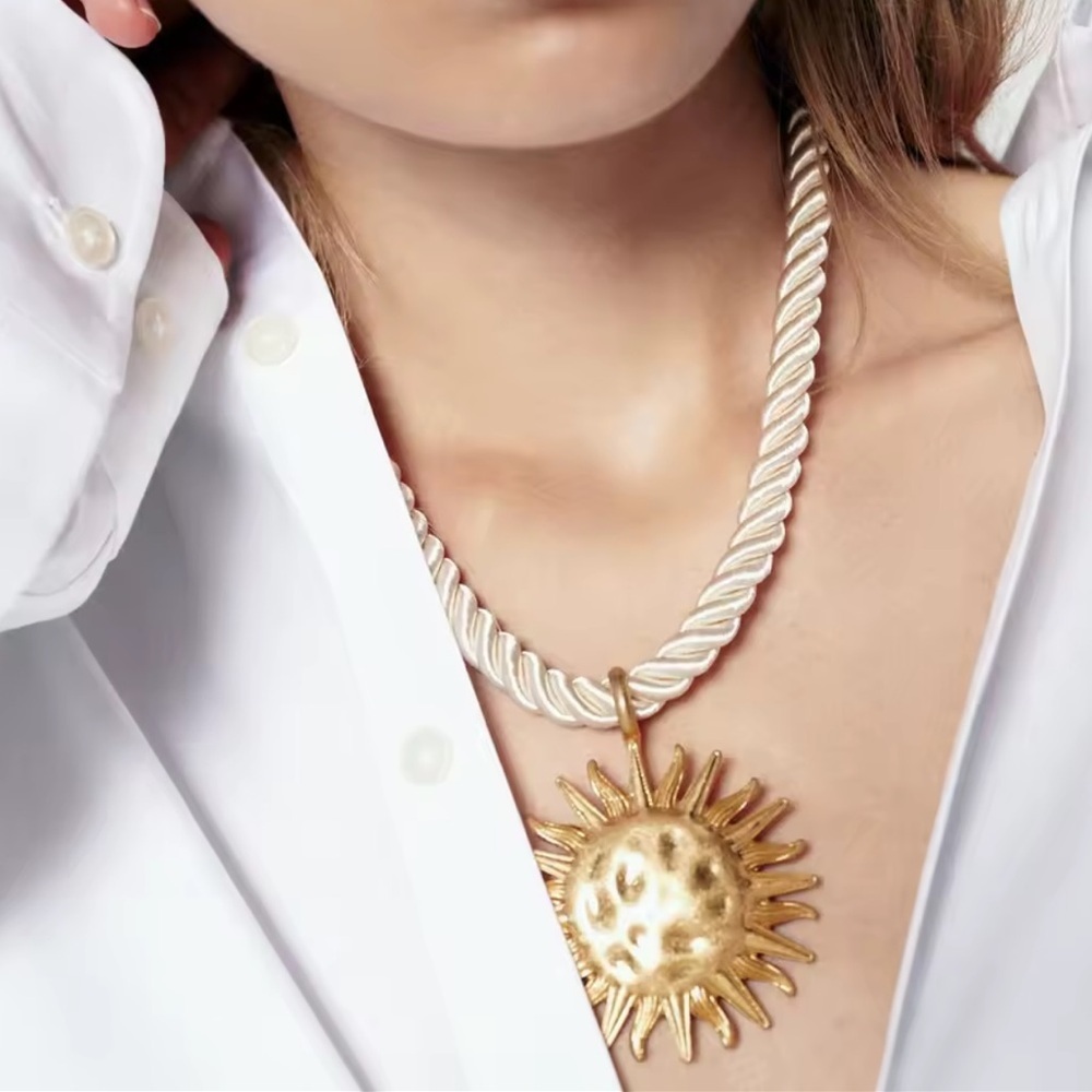 Zara Gold plated Sun Pendant Necklace adjustable